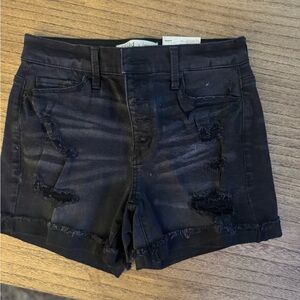 Mudd Black Distressed Jean Shorts